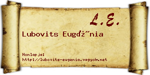 Lubovits Eugénia névjegykártya